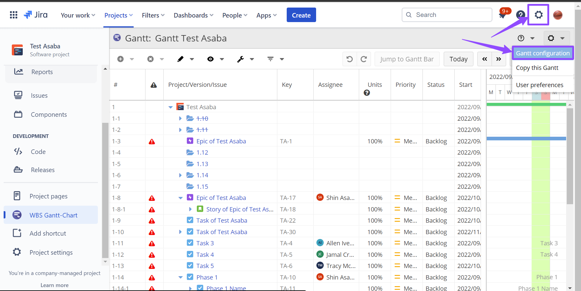 Solved: Multiple filters selection WBS Gantt chart