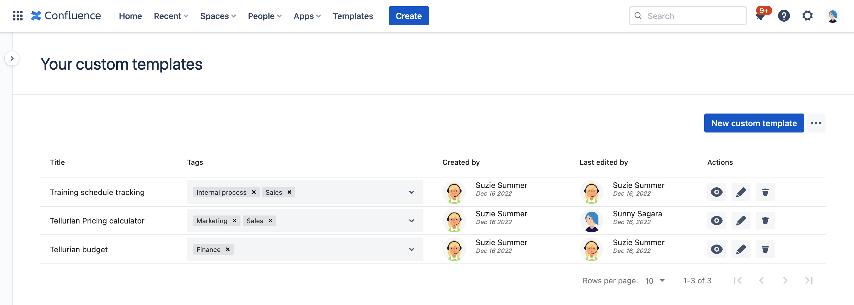 Create a custom Confluence table template with Elements Spreadsheet