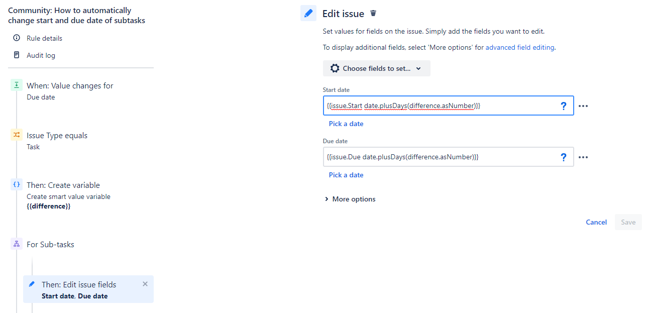 Solved How to automatically change start and due date of