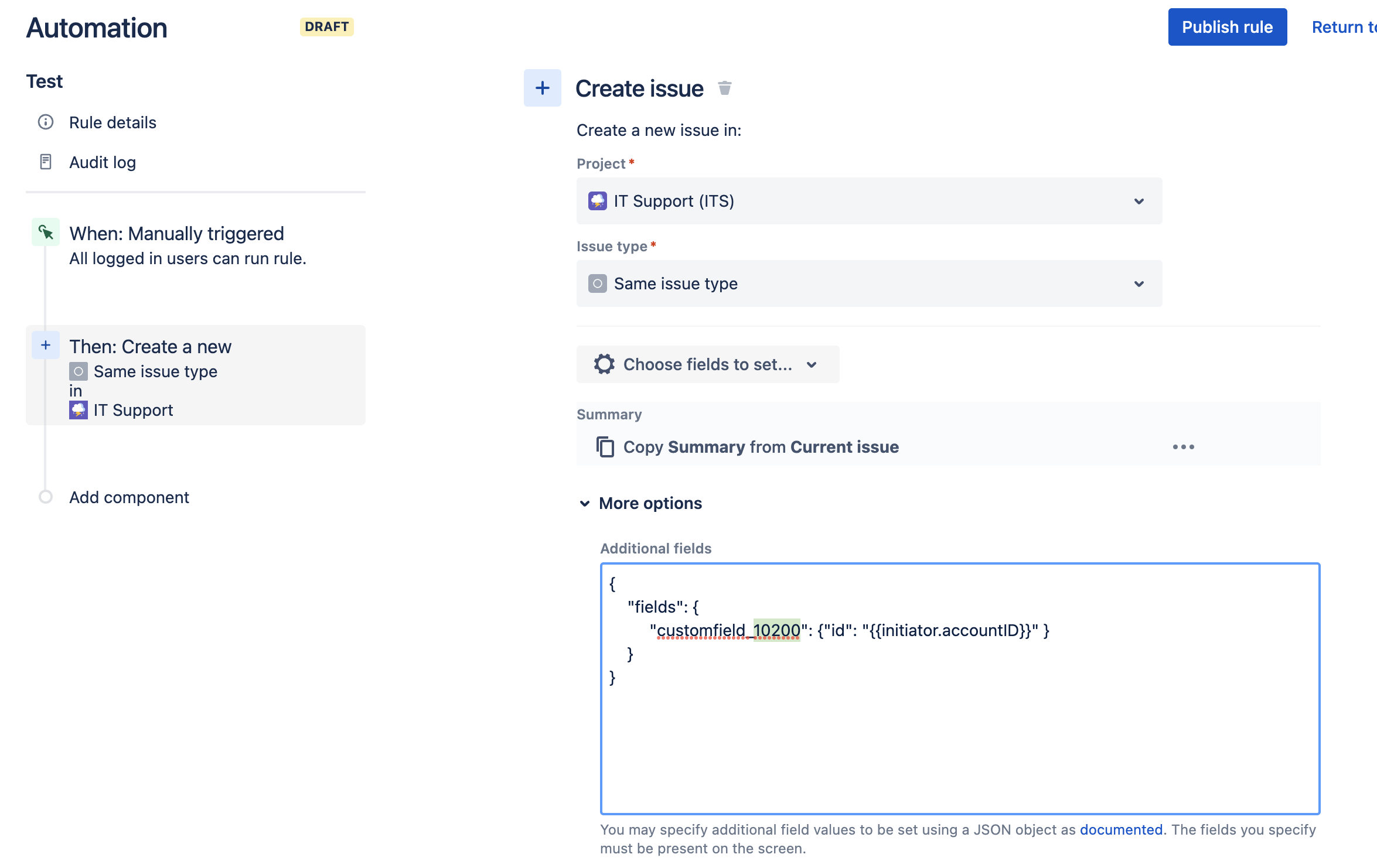Email notification to issue creator (project A) af...