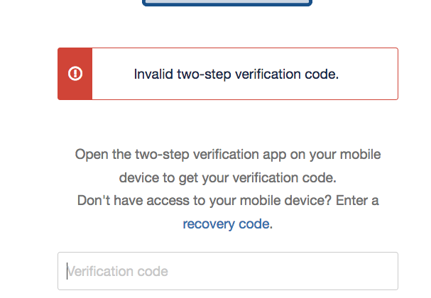 Two Step Verification Get An Error The Code Is In
