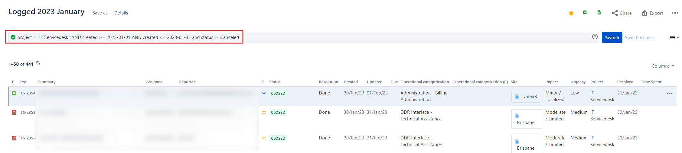 How to create a report that lists number of ticket...
