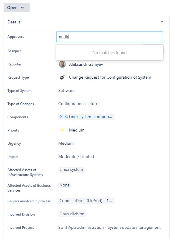 Issue with jira service management