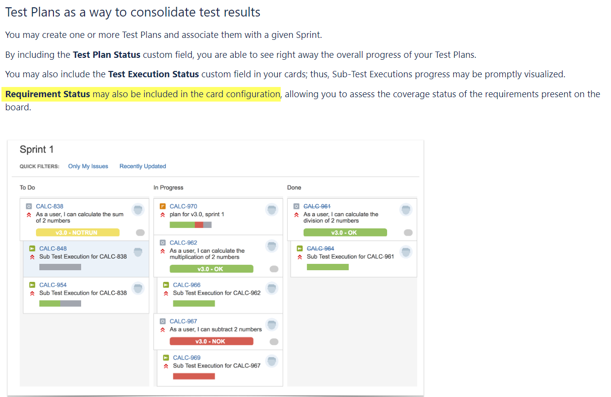 How can I see XRay "Requirement Status" for Storie...