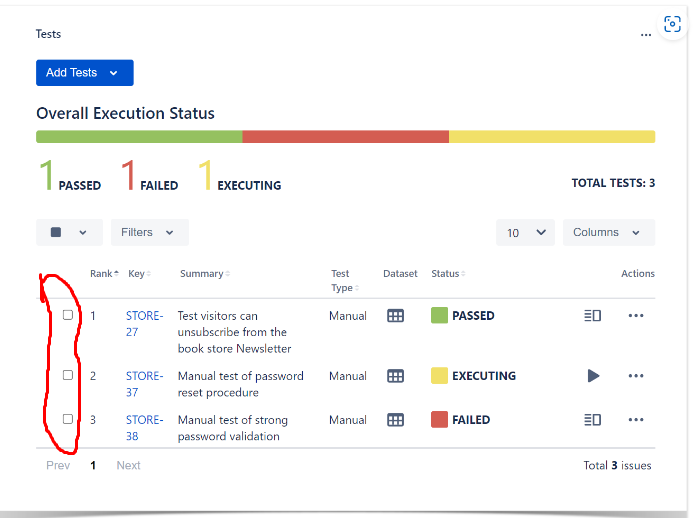 Add Checkbox to select all tests to assign in exec...