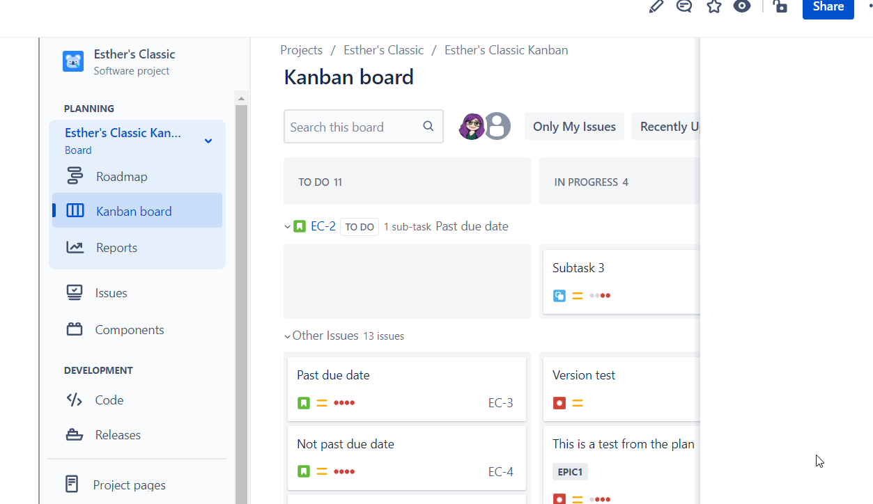 How do I insert an existing Jira kanban board into...