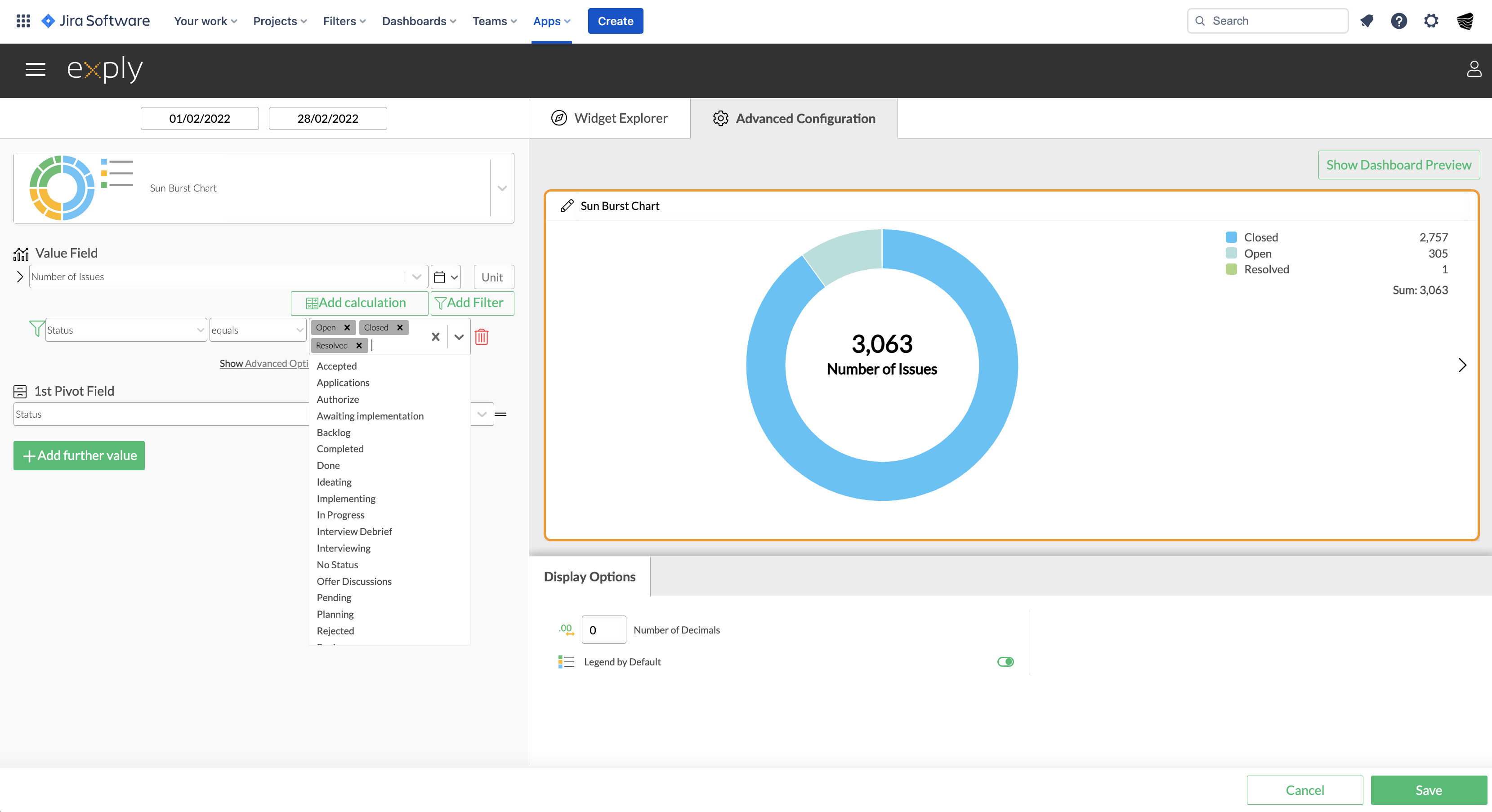 Solved How to create a bar chart in JIRA to get counts of...