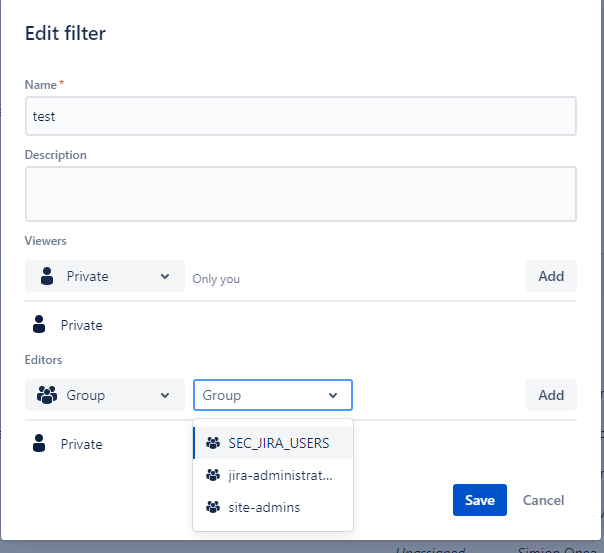 Solved Adding a group to edit filter