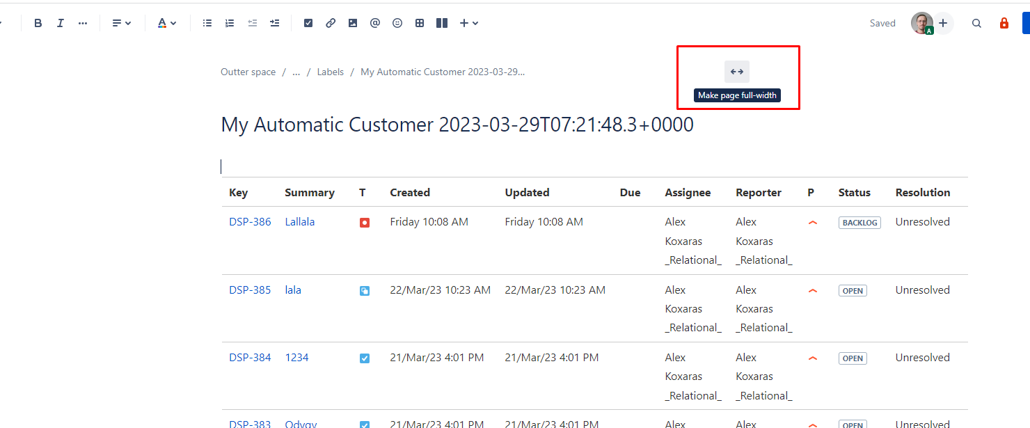 JIRA Macro not rendering after creation.