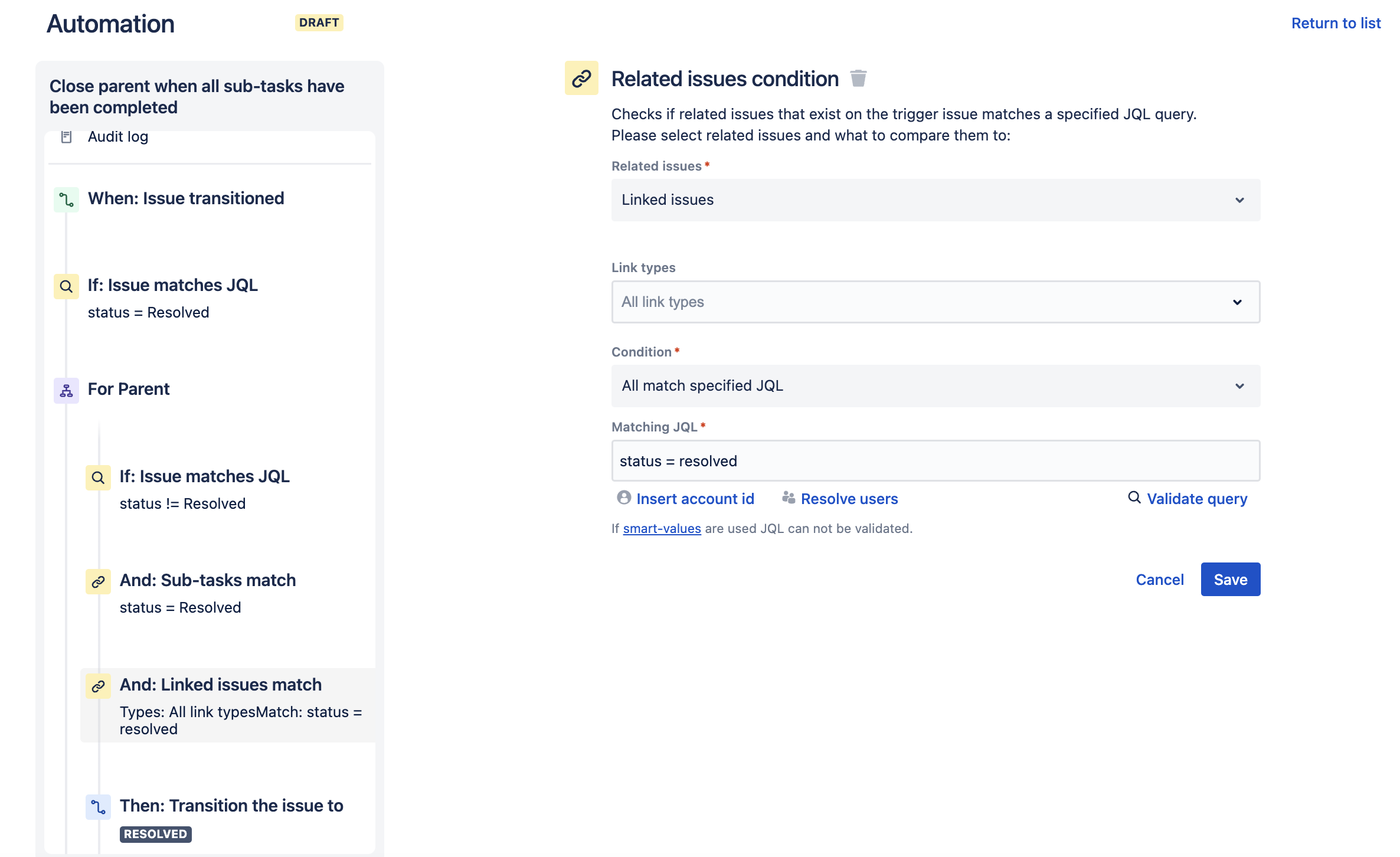 Solved: JIRA AUTOMATION- Transition Issue When Its Subtask...