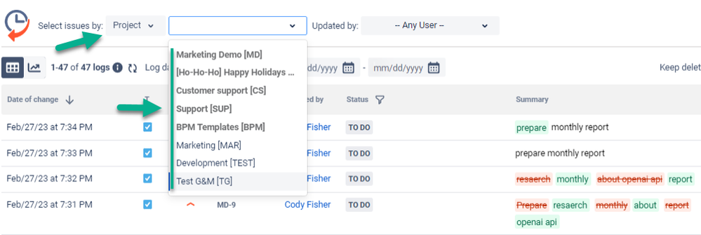 fillter updated issues jira.png