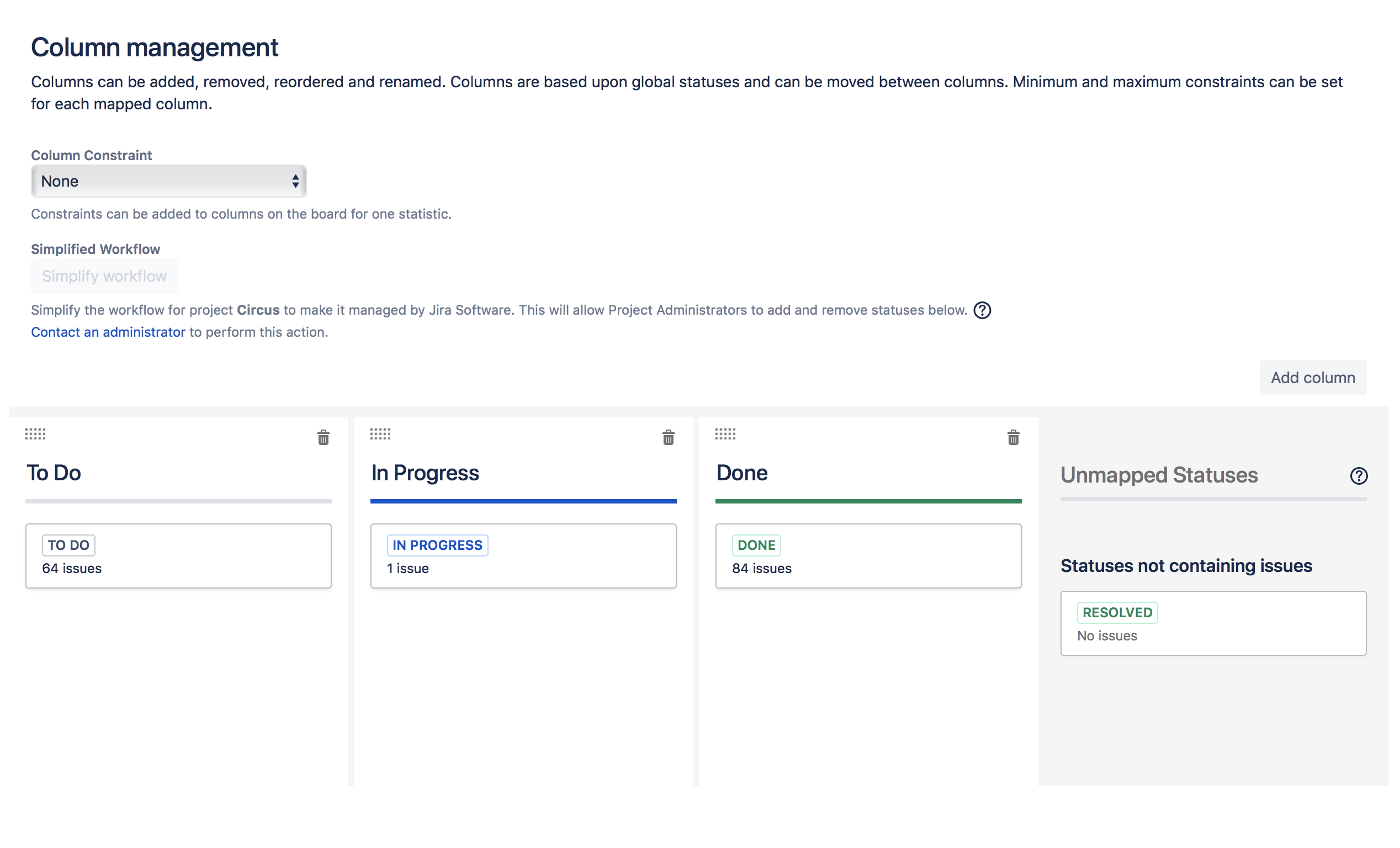 How do I add a status tag within a column?