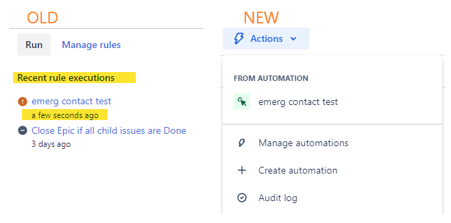 Jira Cloud automation: Manual trigger rules are mo - Atlassian 