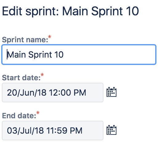 Solved: How do I set start and end dates on a sprint after...