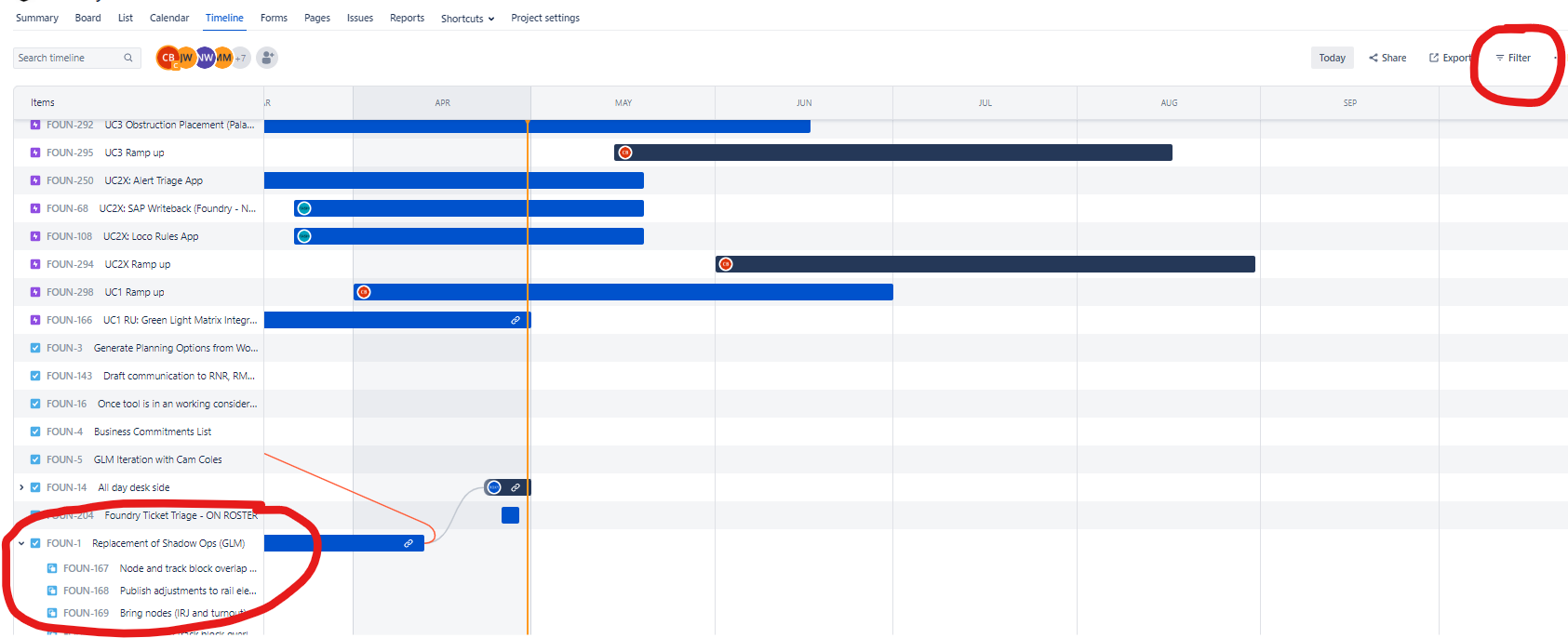Filter stories tasks and subtasks related to an ep...
