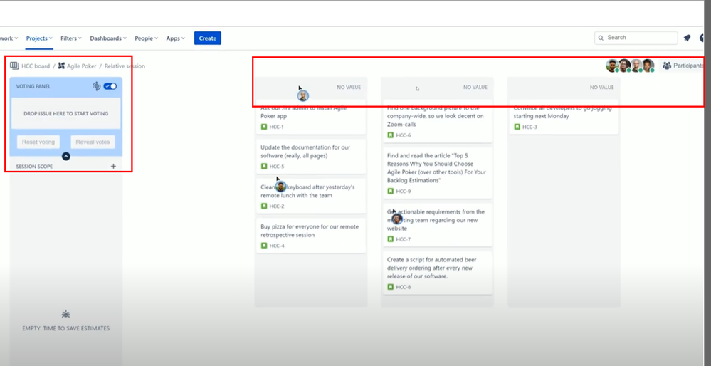 JIRA agile poker relative estimation
