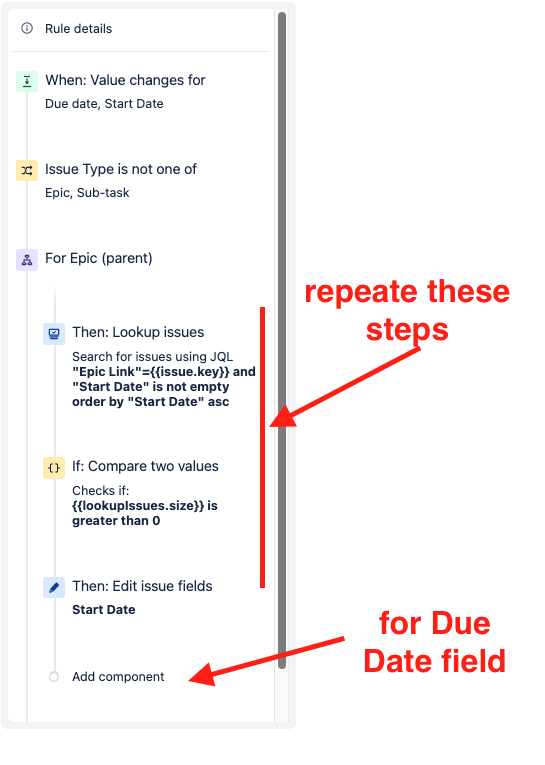 Set Epic Start and Due Date to earliest/latest Chi...