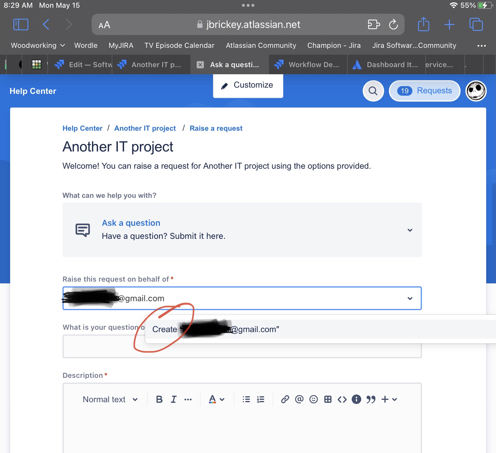 Set reporter field to custom email