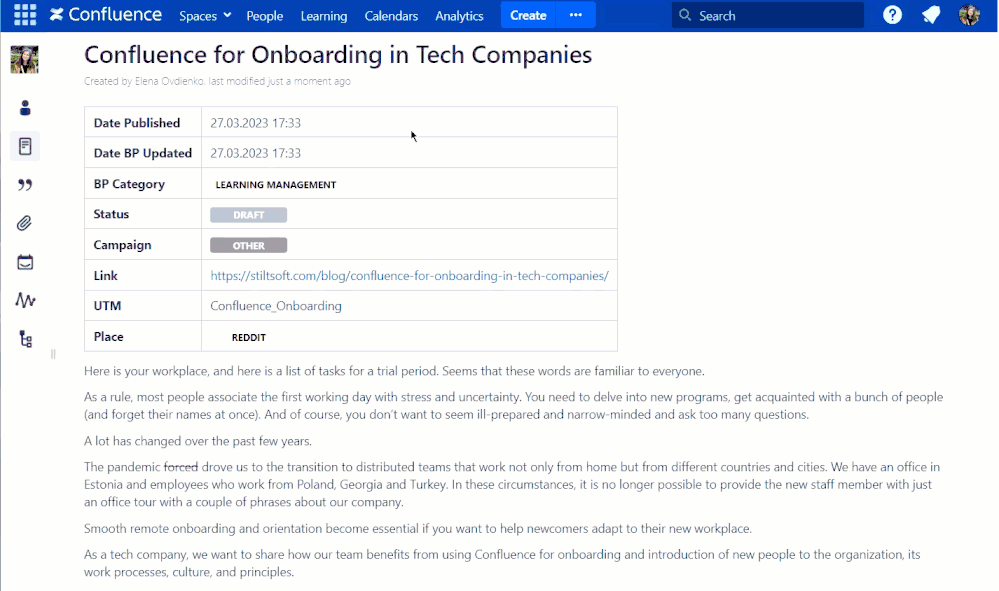 Confluence Status Reporting Tutorial Atlassian Community