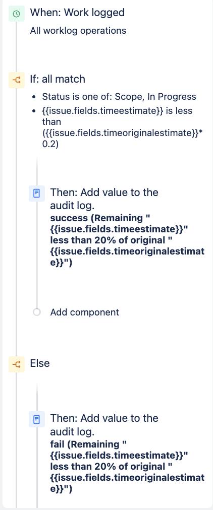 Automation rule for remaining estimate