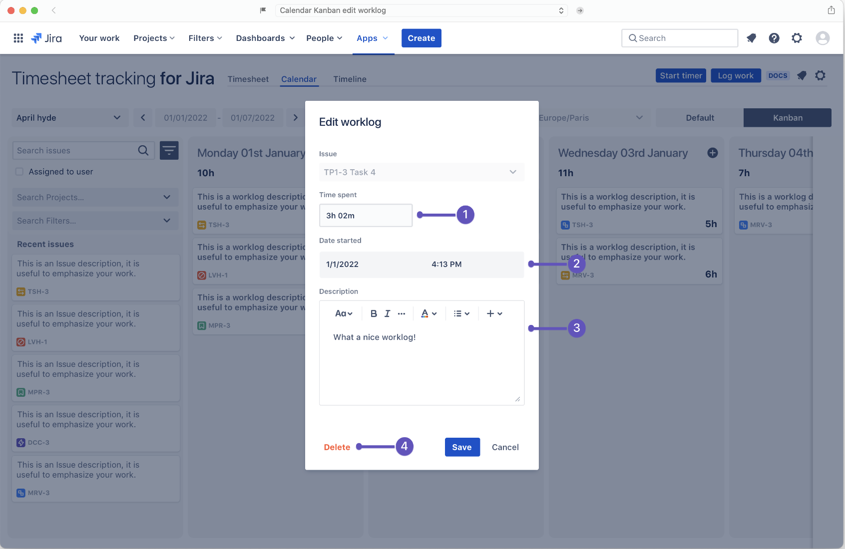 Solved Timesheet for Jira How to edit or Delete time