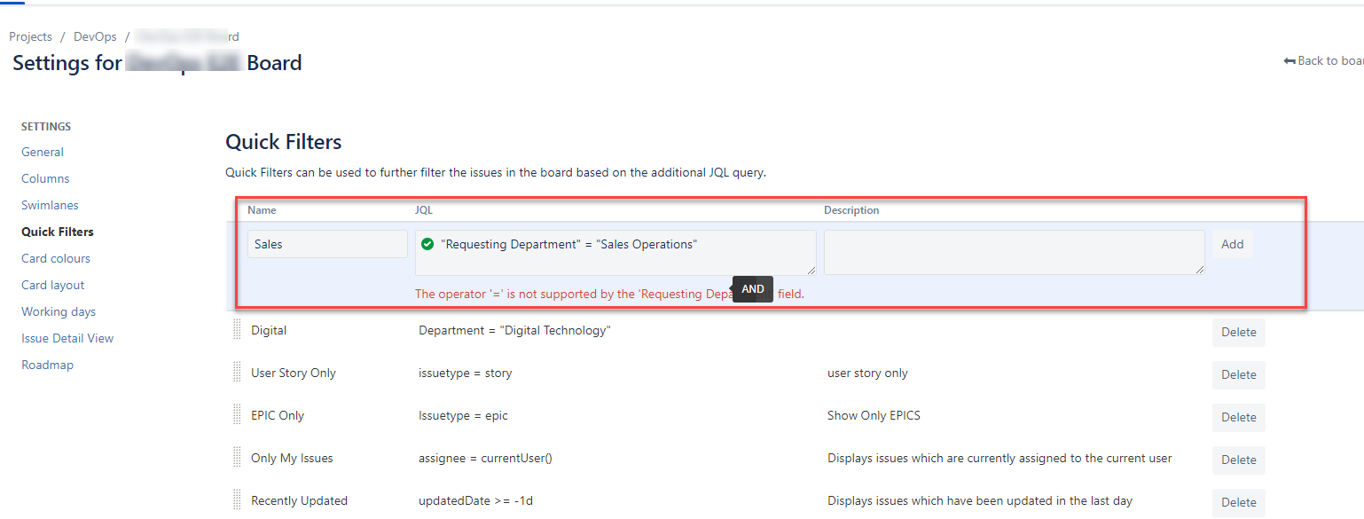 Kanban board Quick Filters on Free text fields (co...