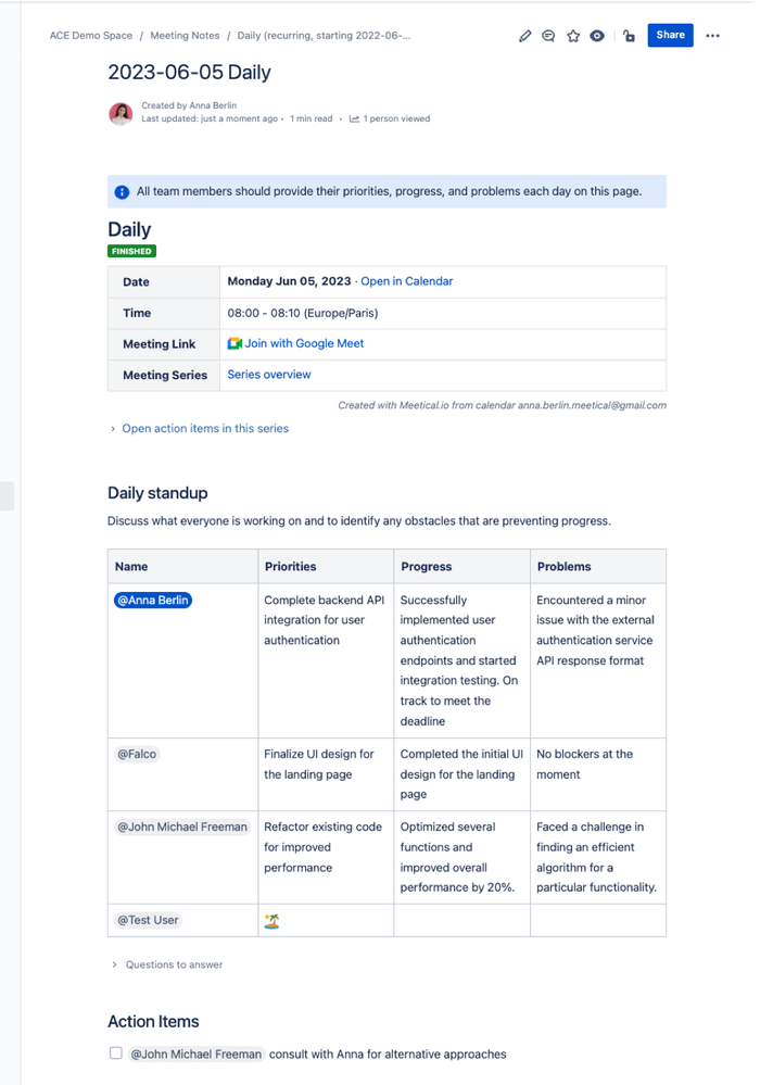 Async Meetings with Confluence? (meeting templates Async Meetings with Confluence? (meeting templates