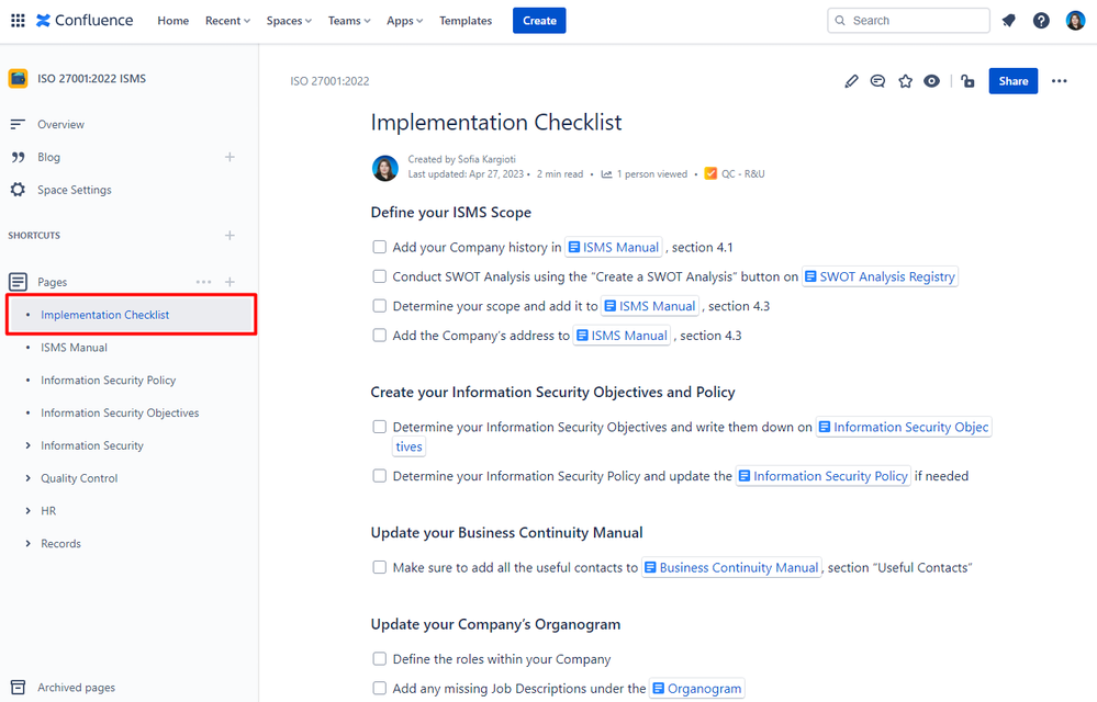 How To Implement ISO 27001 Within Confluence Using... - Atlassian Community