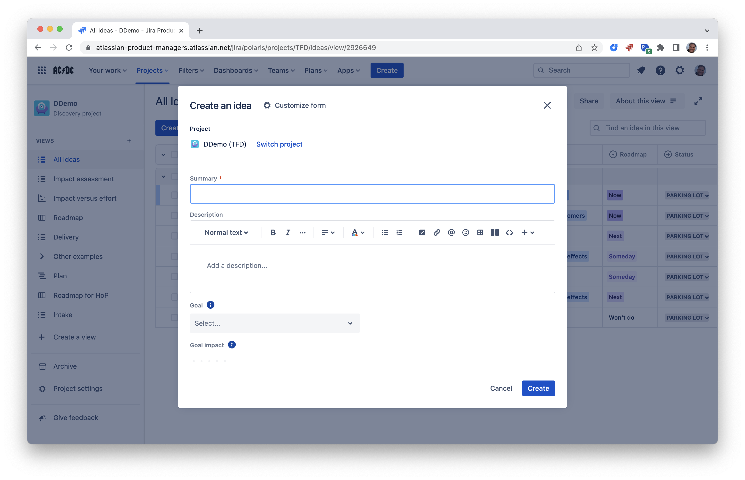 📣 Product update: simplified idea creation experi... - Atlassian Community