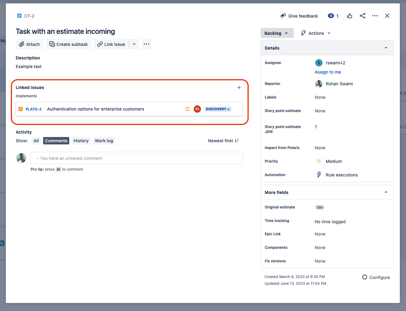 data transfer JPD into Jira ticket