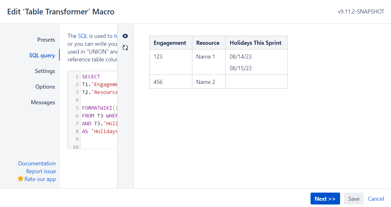 Solved Using Table Transformer SQL to group matching data...