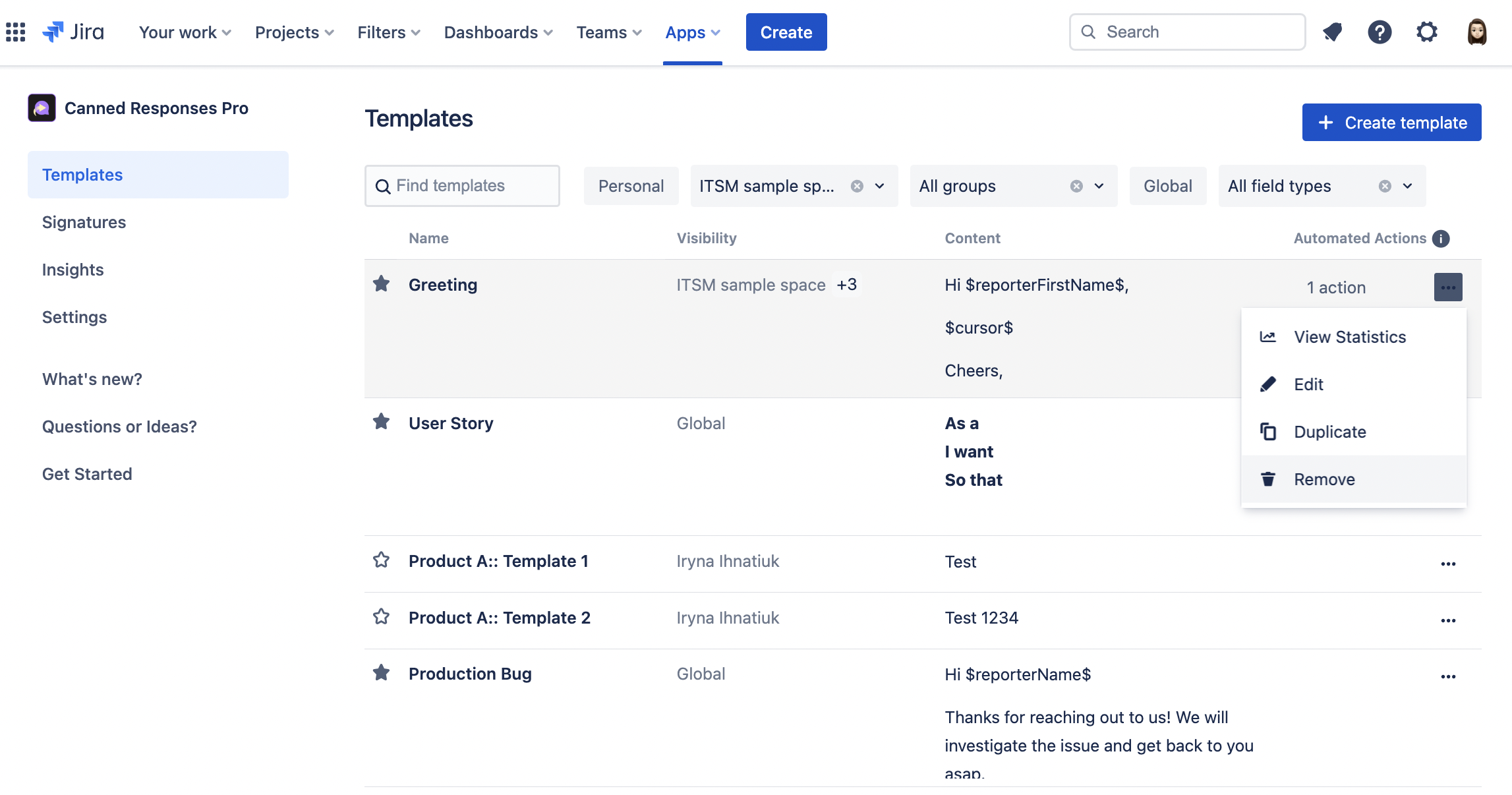Solved: How to enable canned responses for projects other ...