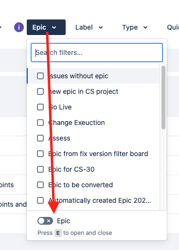 What happened to Epics side panel in Backlog view?