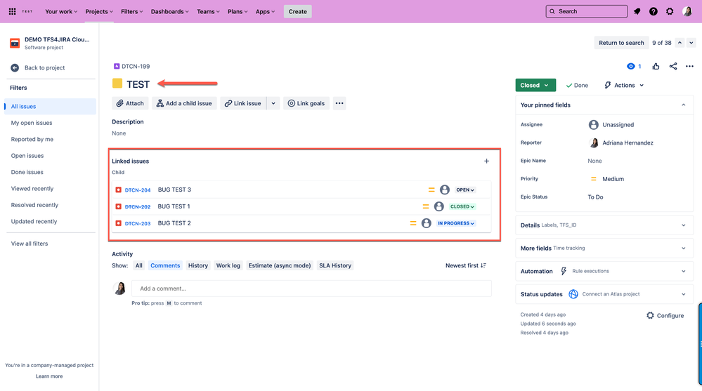 Solved: TFS4JIRA Azure DevOps integration: Can not link st...