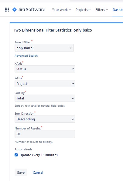 The Two Dimensional Filter Statistics gadget