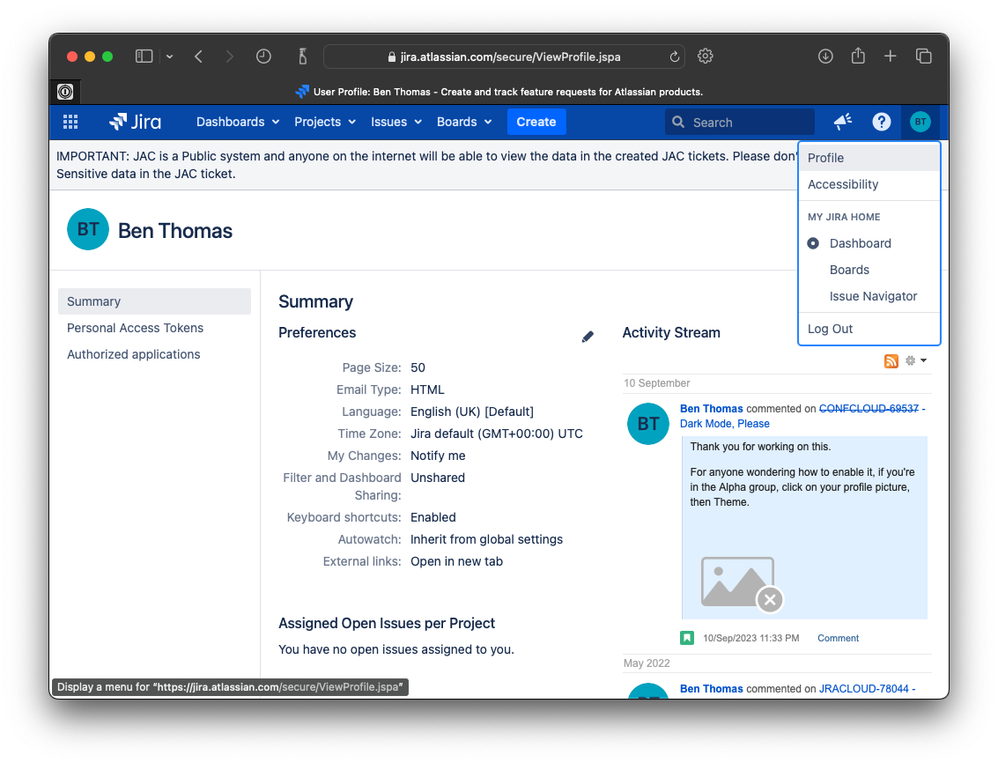 How do I disable email notifications for the JRACL...