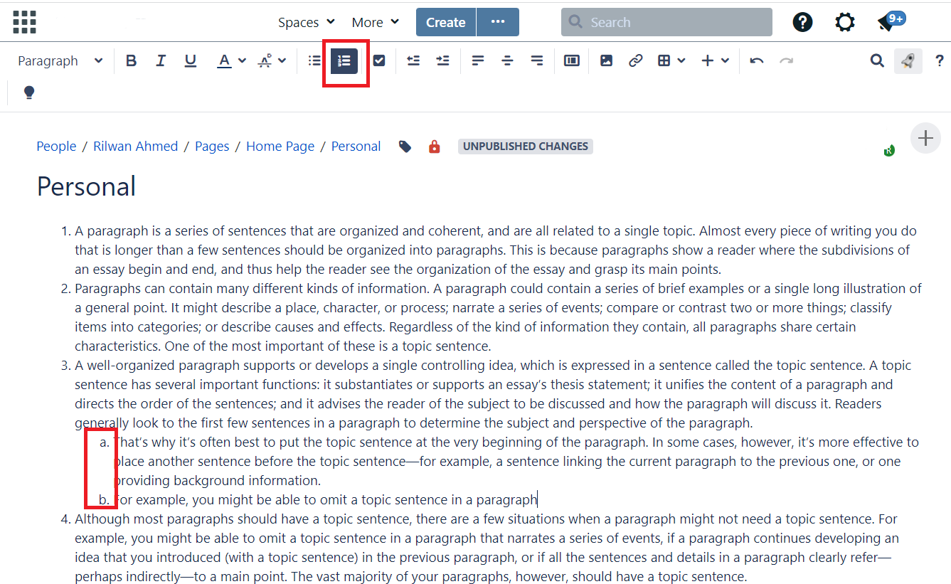 Getting a numbered list correctly numbered