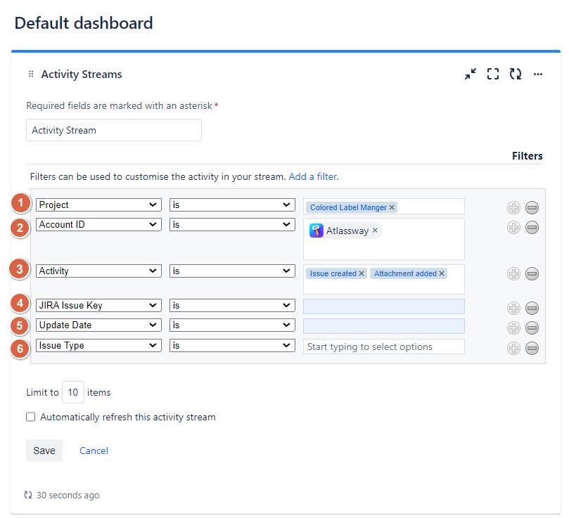 How to filter and customize Activity Stream Gadget... Atlassian Community