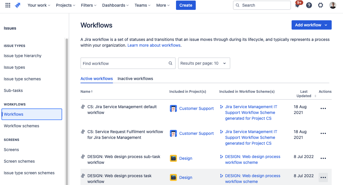 How do I change jira parent workflow