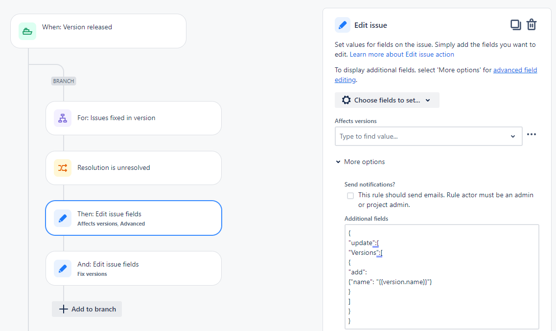 Solved: automation: Add fix version to existing fix versio...