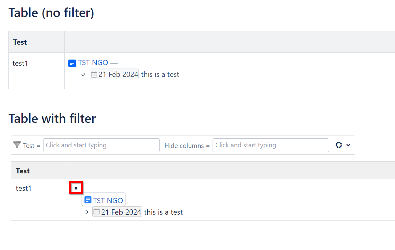 How to remove bullet from Table filter with "filte...