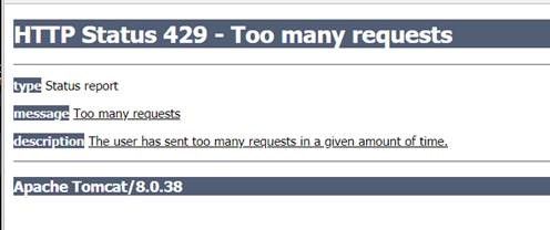 Error: 429 Too Many Requests — You've been rate limited, by Bearer