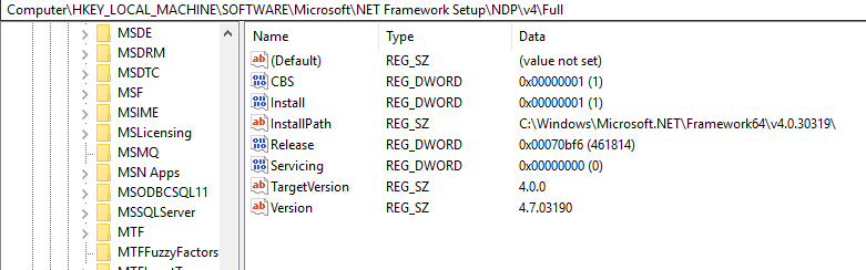 Sourcetree says .NET isn't installed but it is