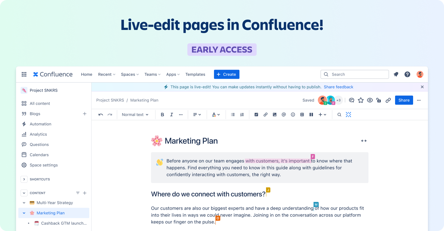 📣 Early Access: Live-edit Pages! Create And Edit  - Atlassian Community