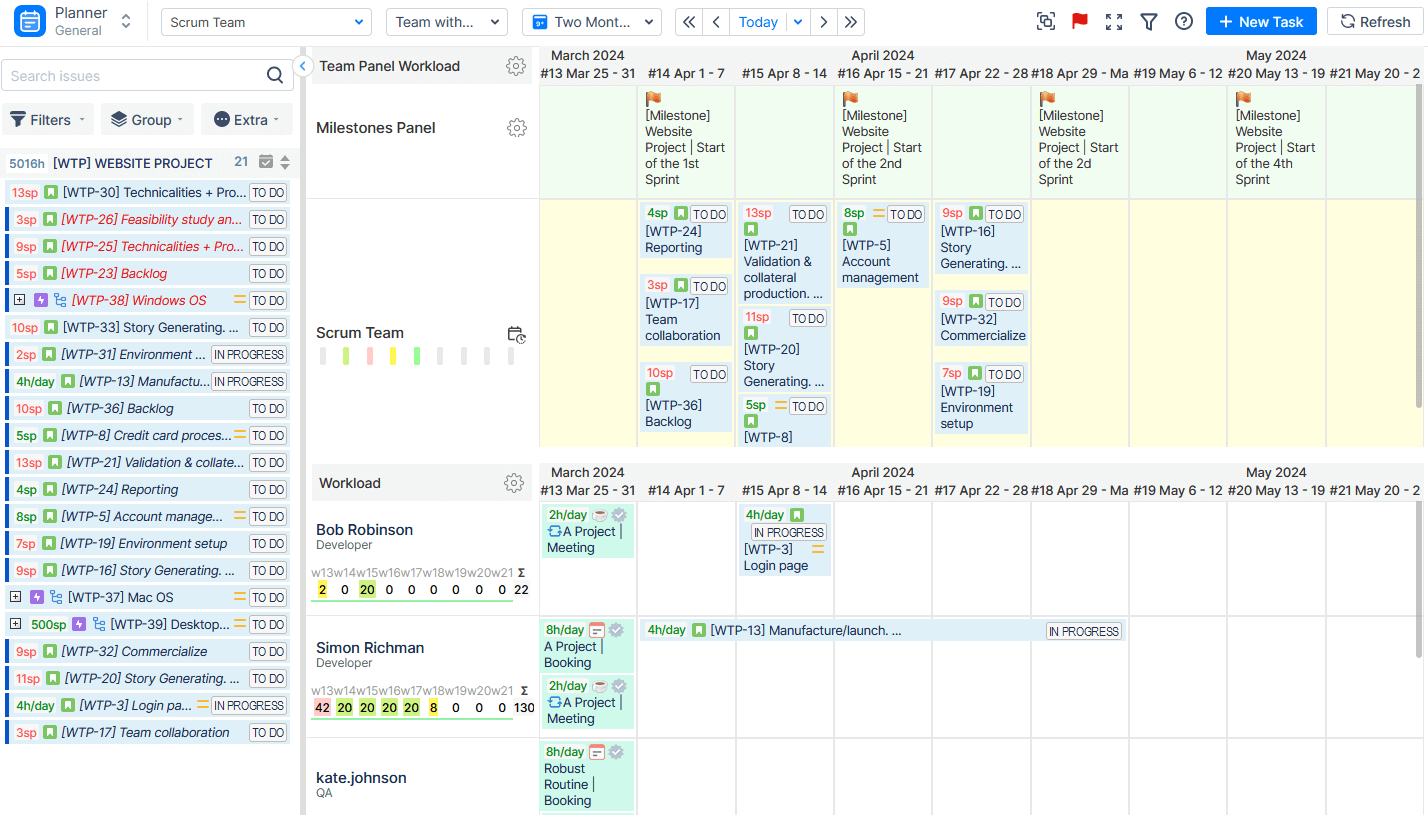 Capacity Planning with Sprints on Plan view