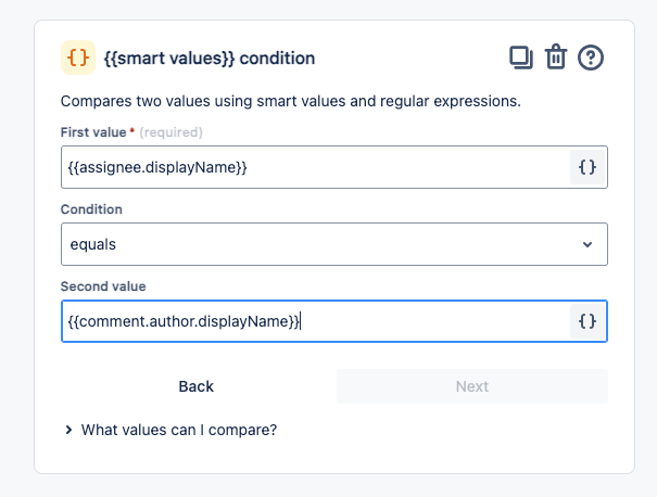 Compare 2 values using smart values and regular expressions.png
