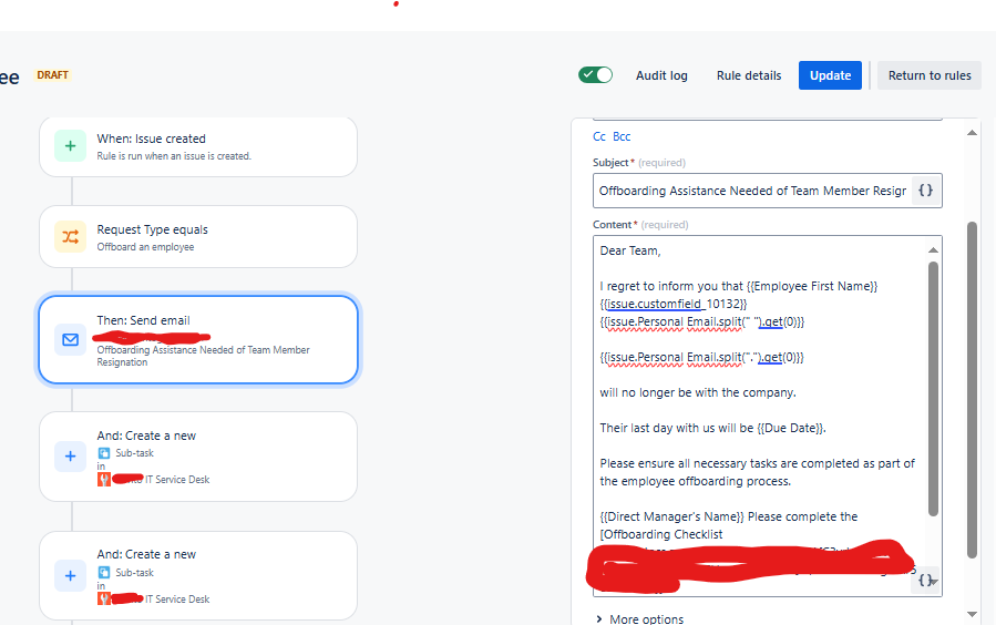 Jira Smart value to extract first name from email