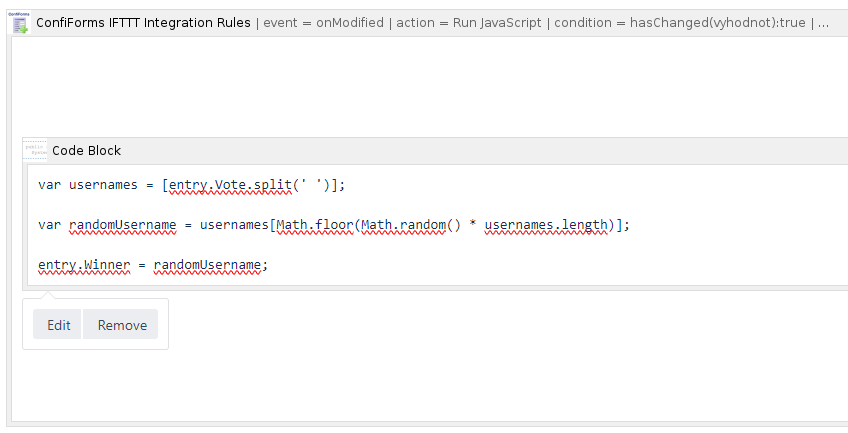 Running javascript IFTTT