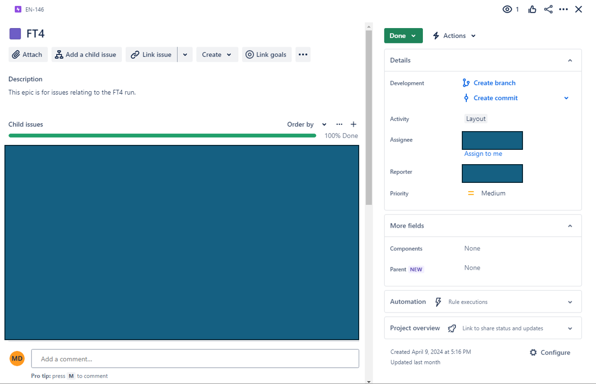 How can I hide done epics from the filter on the k...