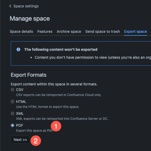 Export parent page with child page in 1 step